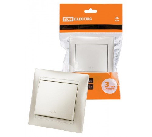 Перекрестный выключатель 1-кл. 10А перламутр "Лама"  SQ1815-0836  TDM