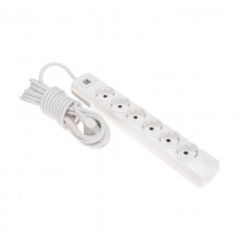 Удлинитель PREMIUM 6 гнезд, 5м, 3х1,5мм, с/з, 2 USB, белый  13-4123  REXANT