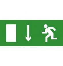 Эвакуационный знак ЭП09 Выход (левосторонний) 140x280 мм  ЭП09 140280  TechnoLux