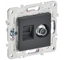 SKANDY Розетка двойная TV+RJ45 кат.5E SK-A14T титан  SK-AK20-1-K48  IEK