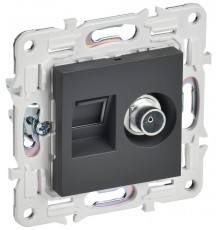 SKANDY Розетка двойная TV+RJ45 кат.5E SK-A14T титан  SK-AK20-1-K48  IEK