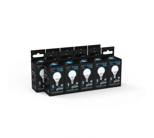 Лампа светодиодная Шар 9.5W 950lm 6500K E14 LED 1/10/100  105101310  Gauss