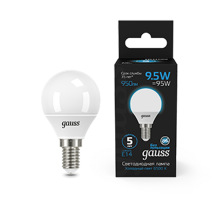 Лампа светодиодная Шар 9.5W 950lm 6500K E14 LED 1/10/100  105101310  Gauss