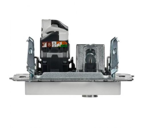 BRITE Розетка двойная TV+RJ45 кат.5E РТВ/РК12-БрБ белый  BR-AK20-1-K01  IEK