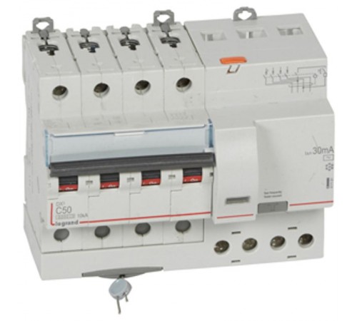 Выключатель автоматический дифференциального тока DX3 6000 4п 50А С 30мА тип AС (7 мод)  411191  Legrand