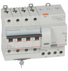 Выключатель автоматический дифференциального тока DX3 6000 4п 50А С 30мА тип AС (7 мод)  411191  Legrand