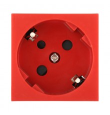 Розетка с заземляющими контактами, с защитными шторками, 16 А, 250 В, под углом 45 градусов с ключом (красный) LK45  851607  Ecoplast