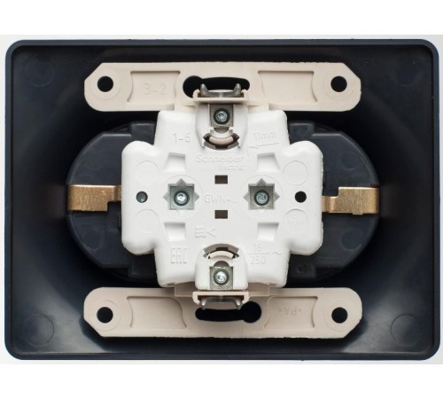 Glossa Шоколад Розетка 2-ая с заземлением, 16А (в сборе)  GSL000824  SE