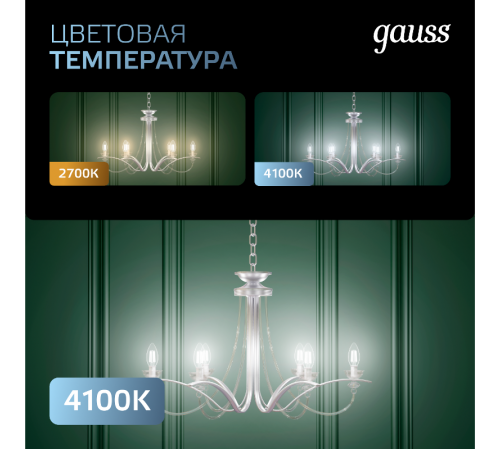 Лампа светодиодная LED 5Вт E27 220В 4100К шар  105802205  Gauss