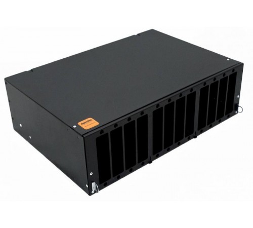 Бокс оптич.FO-19V-3U-12xSLT-W130H30-96UN-BK ун.19"выд.,с пол.,от8до96п(SC,duplexLC,ST,FC),со сп.пл.,б.пиг.и пр.ад.,3U,чер.  401221  Hyperline