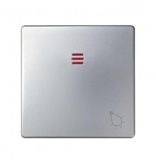 Simon 82 Клавиша с пиктограммой "лампа" для кнопочного выключателя с подсветкой, S82, S82N, алюминий  82016-33  Simon