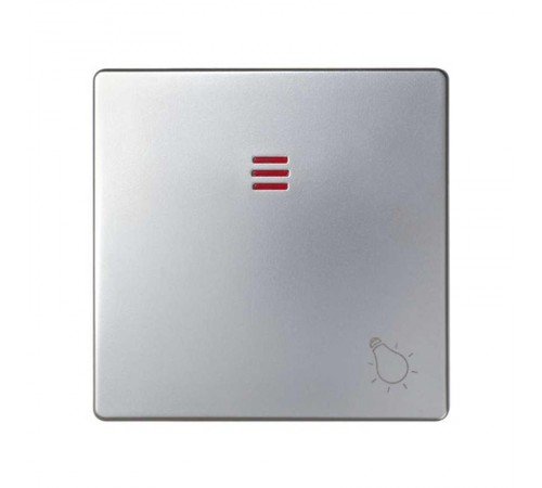 Simon 82 Клавиша с пиктограммой "лампа" для кнопочного выключателя с подсветкой, S82, S82N, алюминий  82016-33  Simon