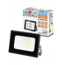 Прожектор СДО-05-010 10 Вт, 800 лм, 6500 К, 220-240 В, IP65, черный, Народный  SQ0336-0300  TDM