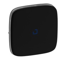 Valena ALLURE Антрацит Клавиша 1-ая с подсветкой/индикацией (голубая линза в центре)  755088  Legrand