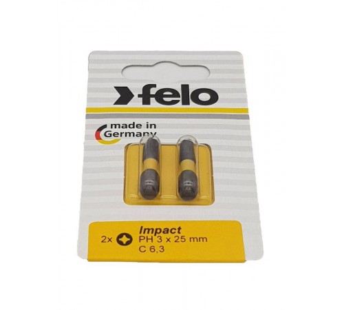 Бита крестовая ударная серия Impact PH 3X25,2 шт  02203241  Felo