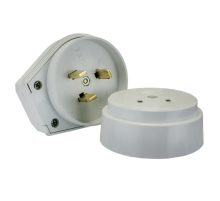 Разъем РШ-ВШ 32А 250В 2P+PE (ОУ) пластиковый бел. EKF PROxima  AS-250-O-01  EKF