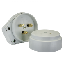 Разъем РШ-ВШ 32А 250В 2P+PE (ОУ) пластиковый бел. EKF PROxima  AS-250-O-01  EKF