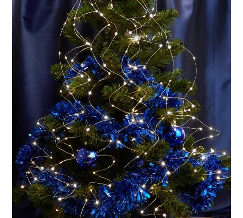 Гирлянда на елку, 200 диодов  белый, CL53   10 веток* 20 лампочек, 2м + 1м шнур, IP20  32984  FERON