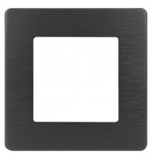 Рамка для розеток и выключателей серия 12 12-5101-12 на 1 пост, сатин, графит  Б0052505  ЭРА