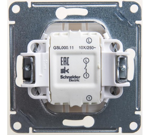 Glossa Перламутр Выключатель 1-клавишный сх.1, 10AX  GSL000611  SE