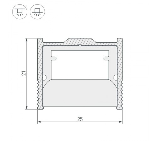Профиль-держатель WPH-FLOOR22-2000 ANOD  023291  Arlight