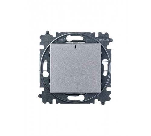 ABB Levit Серебро / дымчатый чёрный Переключатель 1-кл. с подсветкой ориентационная  3559H-A06446 70W  2CHH590646A6070  ABB