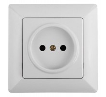 Розетка Intro Solo 4-201-01 без заземления 2P, 16А-250В, IP20, СУ, белый  Б0053641  Intro