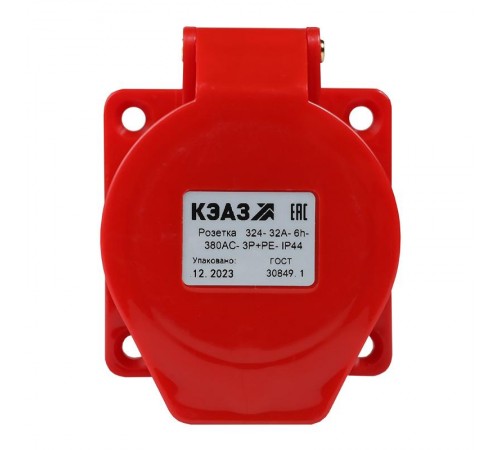 Розетка 324-32А-6h-380AC-3P+PE-IP44  222760  КЭАЗ