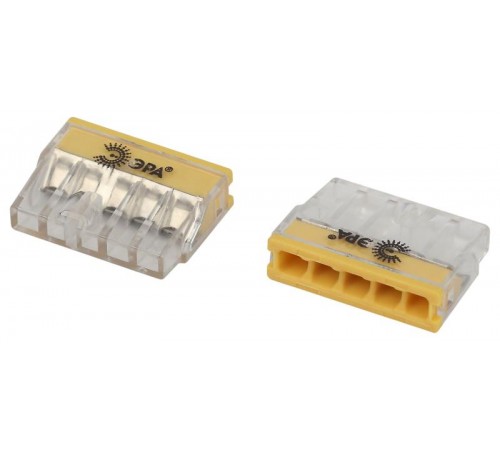 Клемма  NO-225-435 быстрозажимная 2273-205 компактная 5-проводная 0.2-2.5 мм2 (упаковка 2 шт.)  Б0067877  ЭРА