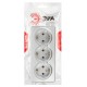 Розетка ЭРА Эксперт 11-2208-03 тройная с заземлением 3х2P+E Schuko IP20 16A-250В ОУ Алюминий  Б0063010  ЭРА