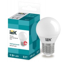 Лампа светодиодная LED 9Вт 230В 4000К E27 шар  LLE-G45-9-230-40-E27  IEK