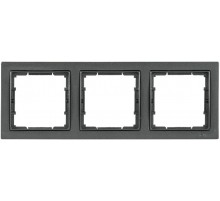 BOLERO Q1 антрацит Рамка 3-местнаяя квадратная РУ-3-БА EMB32-K95-Q1  IEK