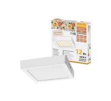 Светильник светодиодный накладной "Даунлайт НАРОДНЫЙ" квадрат СПО (белый) алюминий 12Вт 4000К  SQ0329-4204  TDM