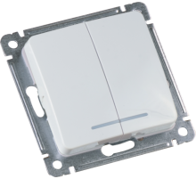 Механизм выключателя двухклавишного с индикацией  ВС10-452  HEGEL