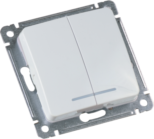 Механизм выключателя двухклавишного с индикацией  ВС10-452  HEGEL