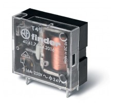 Миниатюрное универсальное электромеханическое реле; монтаж на печатную плату; выводы с шагом 3.5мм; 1CO 10A; контакты AgCdO  404170122000  Finder