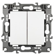 Переключатель перекрестный ЭРА Серия 12 12-1112-01М двойной, 10АХ-250В, белый матовый   Б0065676  ЭРА