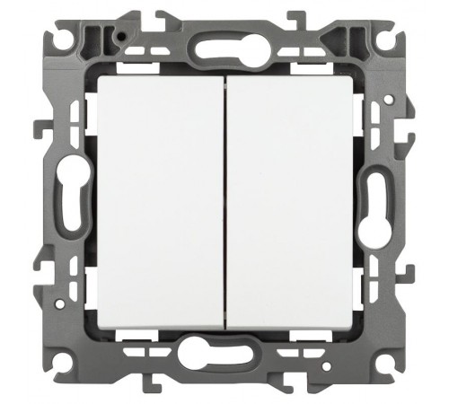 Переключатель перекрестный ЭРА Серия 12 12-1112-01М двойной, 10АХ-250В, белый матовый   Б0065676  ЭРА