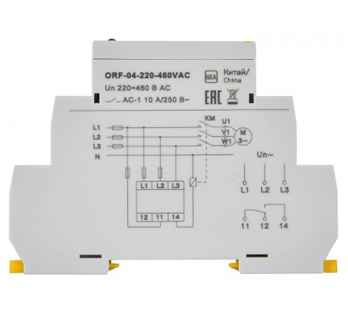 Реле фаз ORF 04. 3ф 220-460 В AC  ORF-04-220-460VAC  IEK