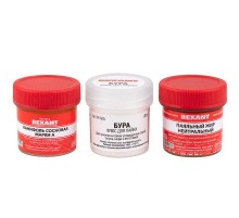 Набор для пайки К3, твердый флюс (канифоль, флюс БУРА, паяльный жир)  09-3742  REXANT