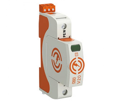 Устройства защиты от импульсных перенапряжений УЗИП для силовых сетей 1 пол. (Класс II), 280 В (V20-1+FS-280)  5095281  OBO Bettermann
