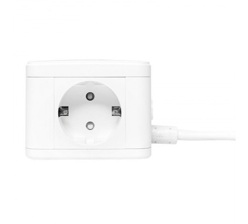 Удлинитель "Куб" 2 гнезда 3USB 2,4А+зарядное устройство 1,3 метра 1мм2  UBA-CUB-3-WC  EKF