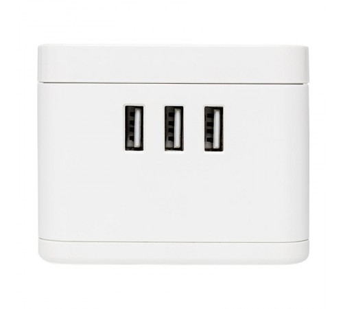 Удлинитель "Куб" 2 гнезда 3USB 2,4А+зарядное устройство 1,3 метра 1мм2  UBA-CUB-3-WC  EKF