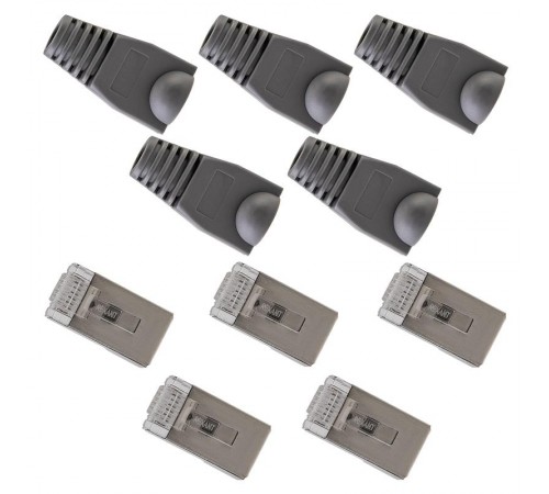 Набор разъемов сетевых №2 (5 разъемов FTP, 5 колпачков)  06-0072-A5  REXANT