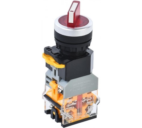 Переключатель D8-11XD2 2 полож. 1з+1р с подсвет. красный  BSW30-11XD2-3-14-2-K04  IEK