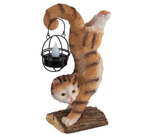 Садовый светильник Кот Акробат ERASF22-01 на солнечной батарее, полистоун, 37 см  Б0053352  ЭРА