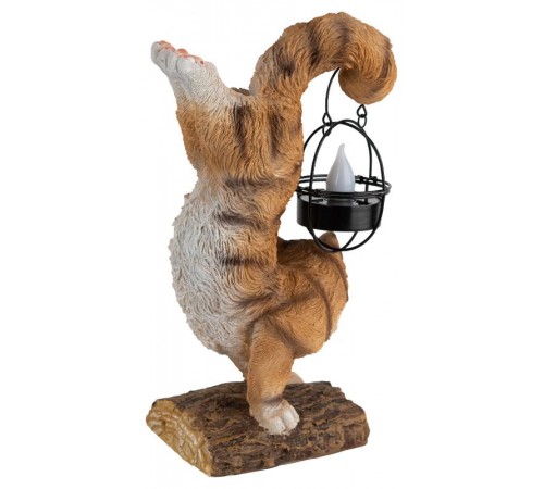 Садовый светильник Кот Акробат ERASF22-01 на солнечной батарее, полистоун, 37 см  Б0053352  ЭРА