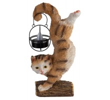 Садовый светильник Кот Акробат ERASF22-01 на солнечной батарее, полистоун, 37 см  Б0053352  ЭРА