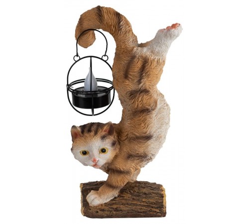 Садовый светильник Кот Акробат ERASF22-01 на солнечной батарее, полистоун, 37 см  Б0053352  ЭРА