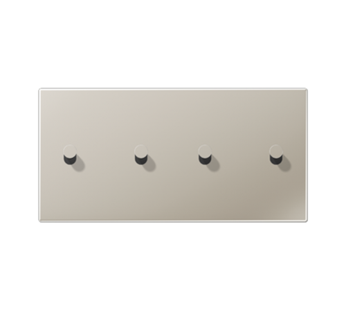 Центральная плата, 2 поста, для горизонтальной установки, тумблеры 2+2, конус; металл; нержавеющая сталь; LS1912  ES12-250K1  Jung